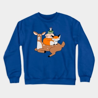 Deer Fox Pig Turtle Mouse Stack Crewneck Sweatshirt